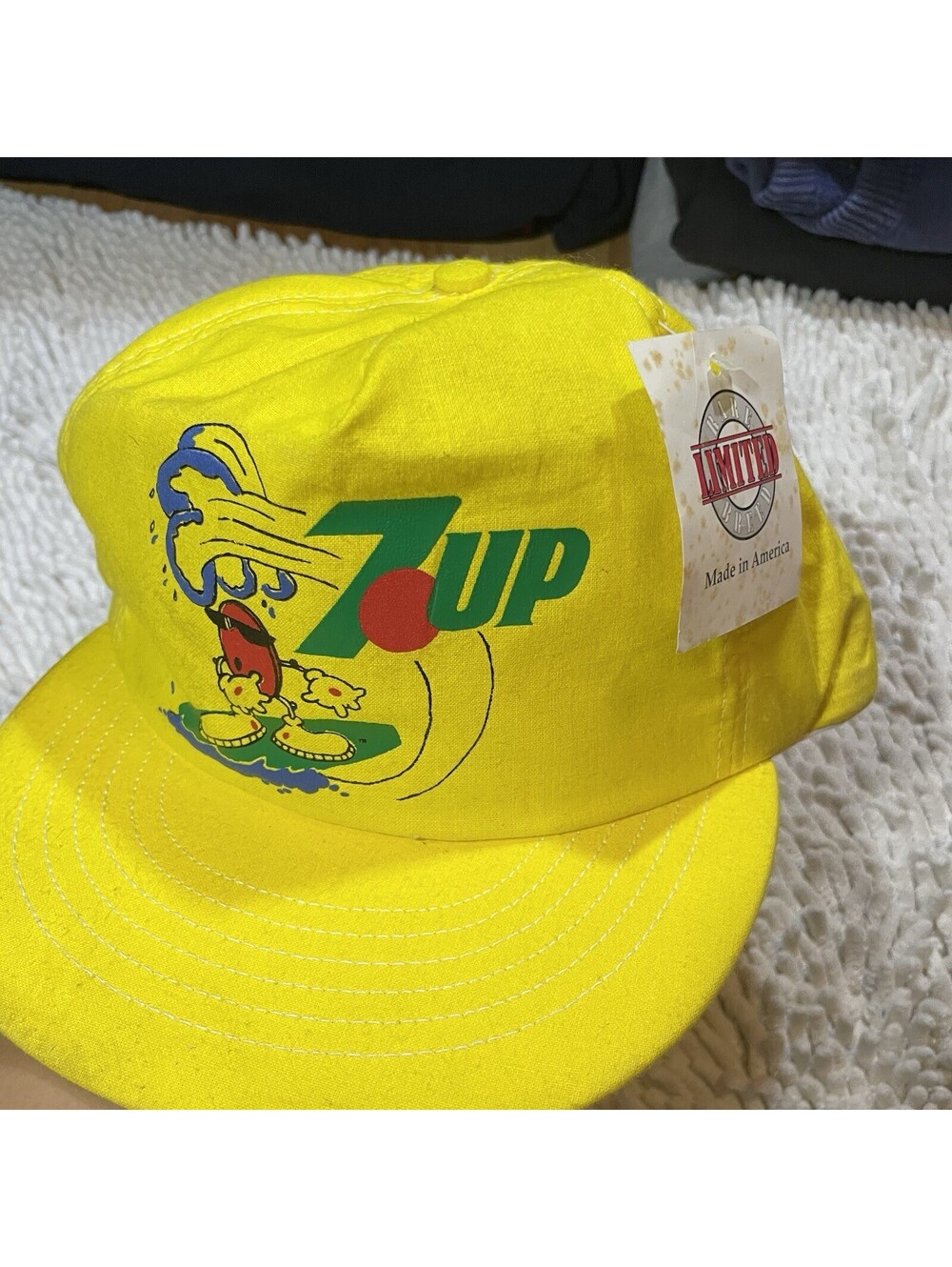 NWT Vintage 7up Fido Dido Baseball Cap America Yellow Green Adjustable Snapback